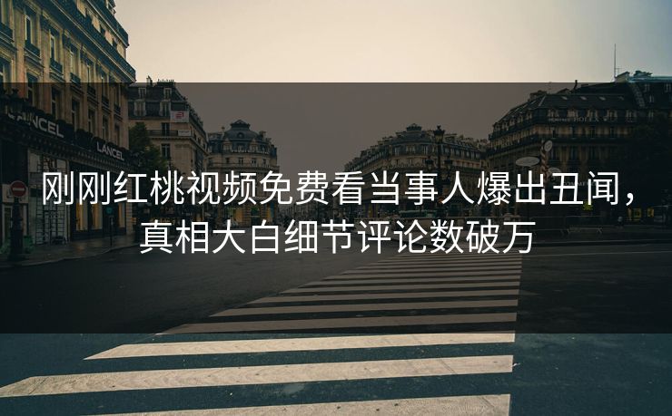 刚刚红桃视频免费看当事人爆出丑闻,真相大白细节评论数破万