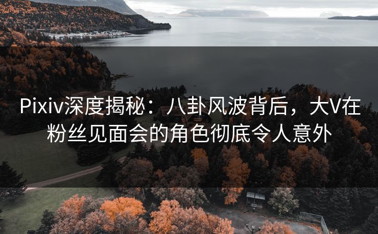 Pixiv深度揭秘:八卦风波背后,大V在粉丝见面会的角色彻底令人意外