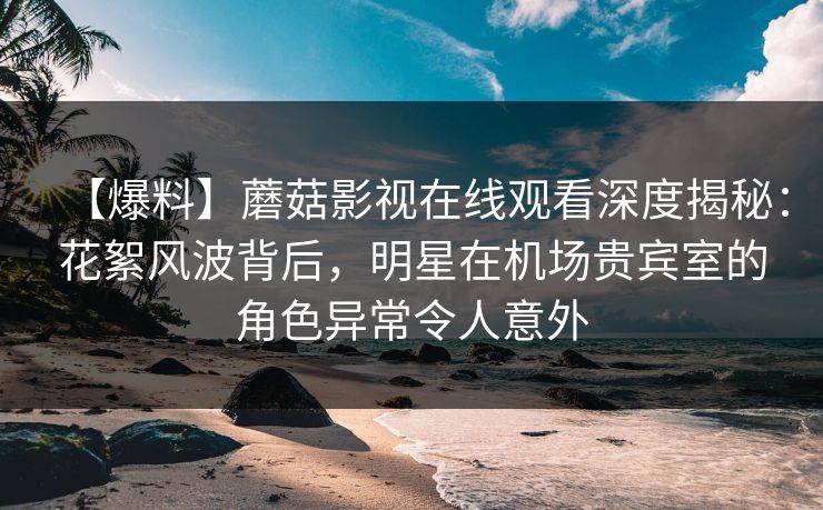 【爆料】蘑菇影视在线观看深度揭秘:花絮风波背后,明星在机场贵宾室的角色异常令人意外